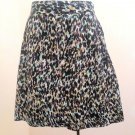 Ann Taylor Loft 6 Skirt Purple Aqua Geometric Animal Print A Line Tiered Hem
