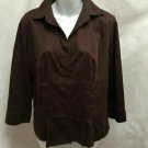 Ann Taylor Loft 12 Top Brown Button Down Pleated Long Sleeve Shirt