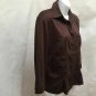 Ann Taylor Loft 12 Top Brown Button Down Pleated Long Sleeve Shirt