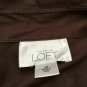 Ann Taylor Loft 12 Top Brown Button Down Pleated Long Sleeve Shirt