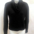 Twiga S Sweater Black Wool Blend Cowl Neck Soft Fuzzy Top