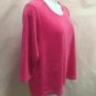 Quacker Factory 2X Top Pink Fleece Sequins Plus Size Shirt