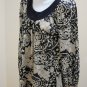 Ella Moss XS Top Black White Tribal Floral Tunic Shirt