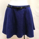 Asos 4 Skater Skirt Blue with Black Belt Mini Asos 4 Skater Skirt Blue with Black Belt Mini