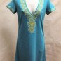 Moda International Dress Small Blue Sheath Embroidered Crystal Rhinestone
