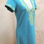 Moda International Dress Small Blue Sheath Embroidered Crystal Rhinestone