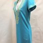 Moda International Dress Small Blue Sheath Embroidered Crystal Rhinestone