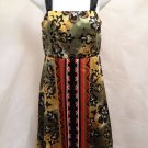 Rabbit Designs 6 Dress Retro Print Colorful Tie Back Satin Sleeveless Rabbit Designs 6 Dress Retro Print Colorful Tie Back Satin Sleeveless