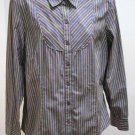 Charter Club 14 L Shirt Gray Green White Striped Long Sleeve Top Large Career Charter Club 14 L Shirt Gray Green White Striped Long Sleeve Top Large Career