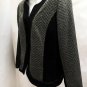 Lafayette 148 P14 Jacket Black Gray Herringbone Tweed Zip Up Petite Large