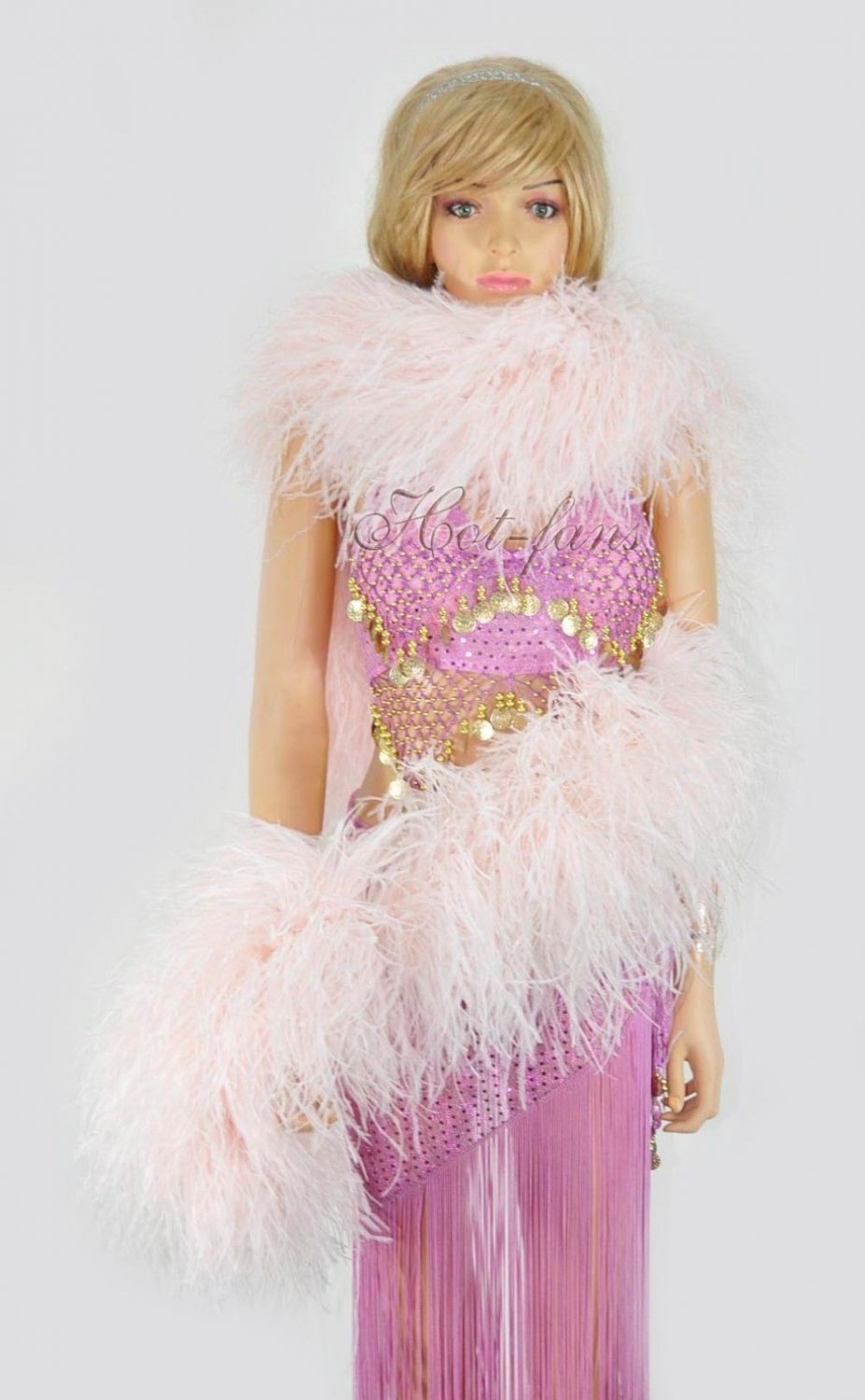 20 ply blush Ostrich Feather Boa 71" (180 cm) long luxurious and fluffy