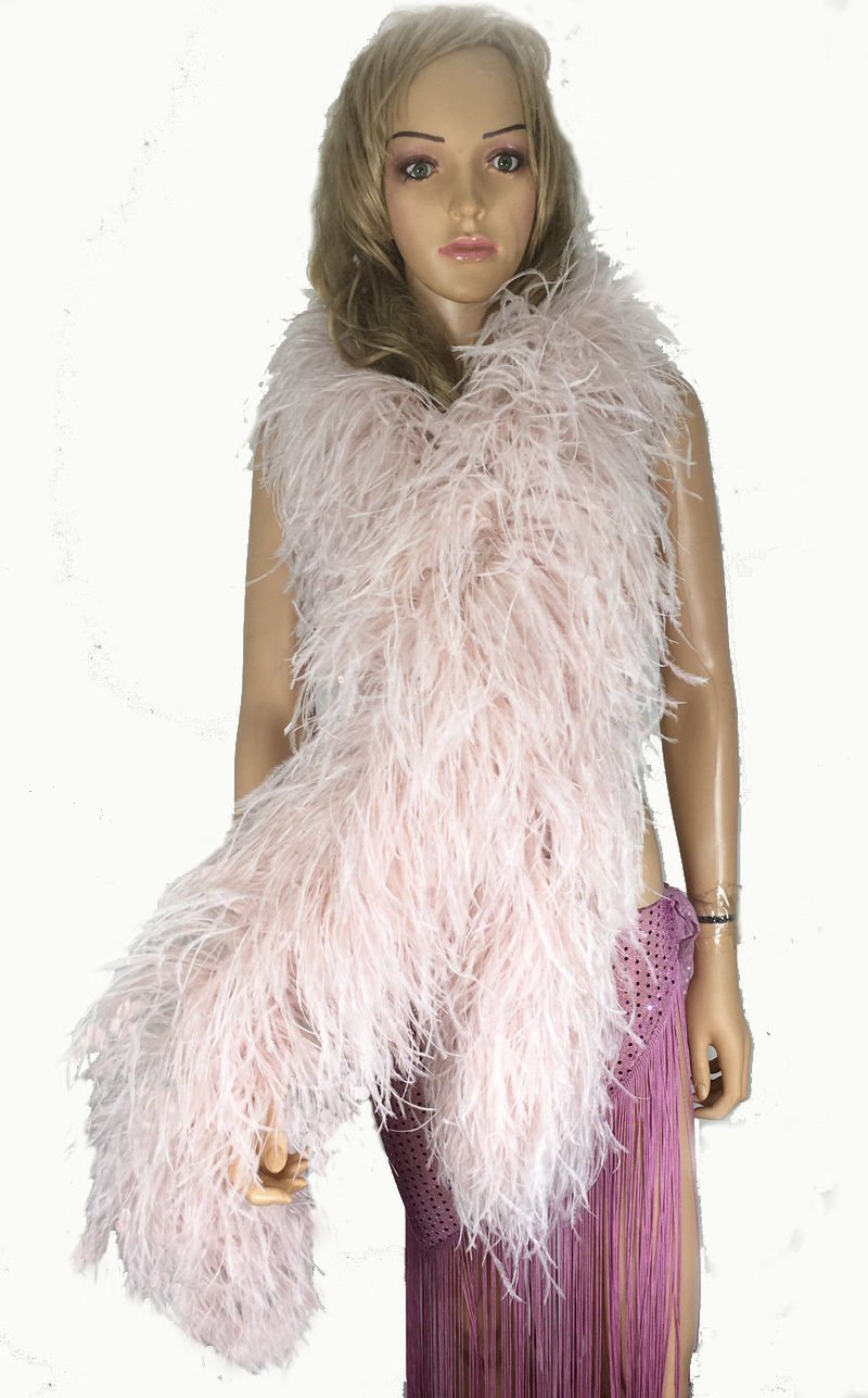 12 ply blush Ostrich Feather Boa 71