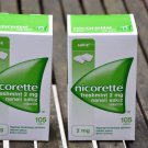 2 X 105 Pieces NICORETTE 2mg Fresh Mint - TOTAL 210 GUMS Stop Smoking
