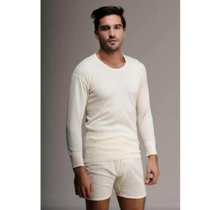 Hasyun Tank Top Long Sleeve Soft Base Layer MENS 75% MERINO WOOLMARK