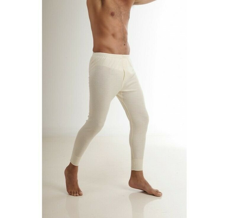 Hasyun Mens 75% Merino Wool Long Johns Interlock Underwear Woolmark Quality