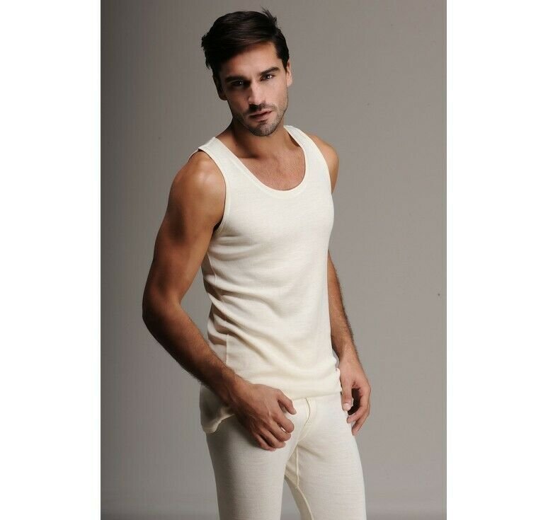 Hasyun Tank Top Sleeveless Soft Base Layer MENS 100% MERINO WOOLMARK