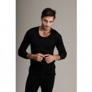 Hasyun Mens 60% Merino Wool Tank Top Long Sleeve Thermal Baselayer Woolmark