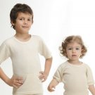 Hasyun 100% Ecru Merino Wool Short Sleeve Soft Baselayer Kids Children Woolmark