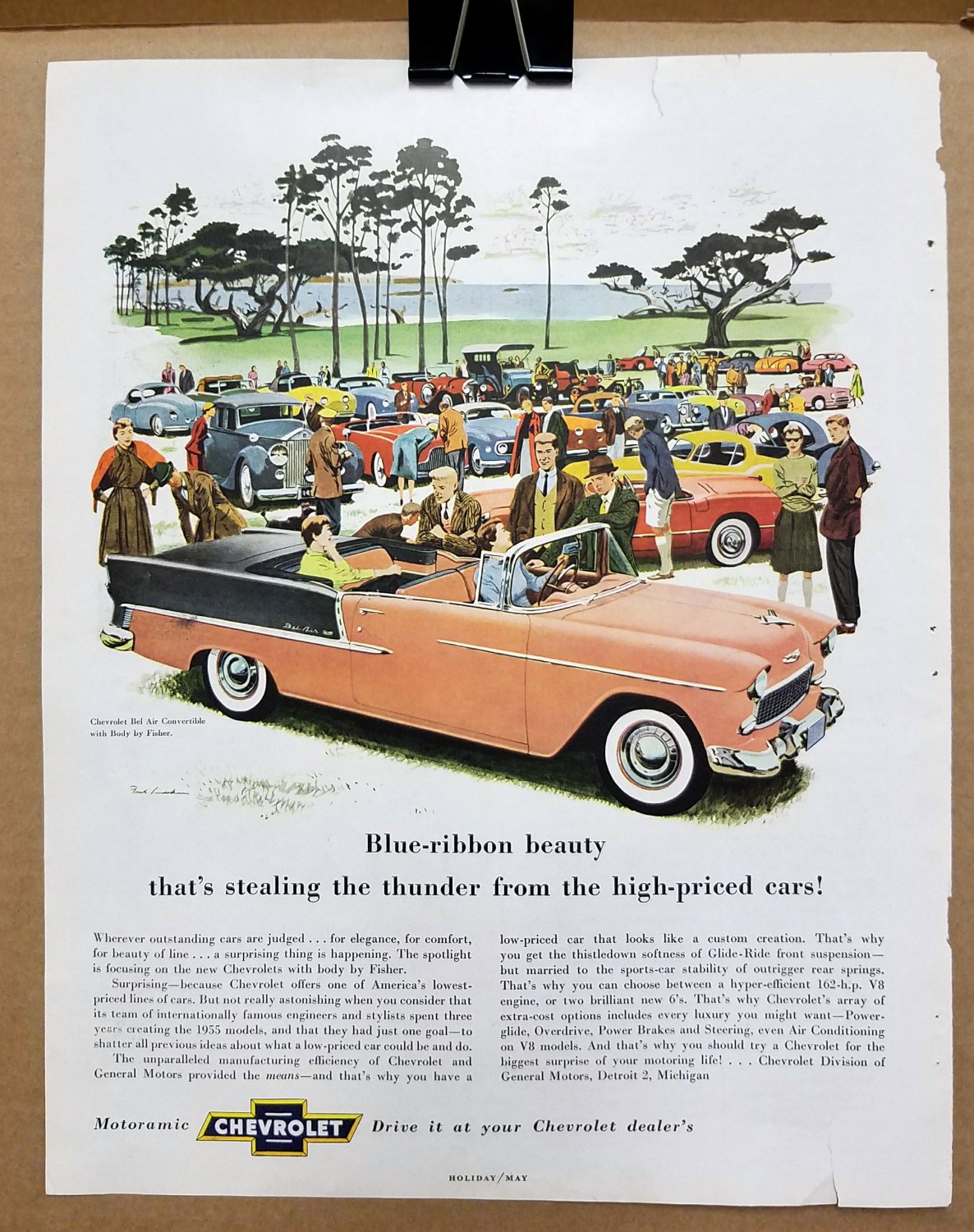 CHEVROLET BEL AIR CONVERTIBLE AD FROM MAY 1955 HOLIDAY ...