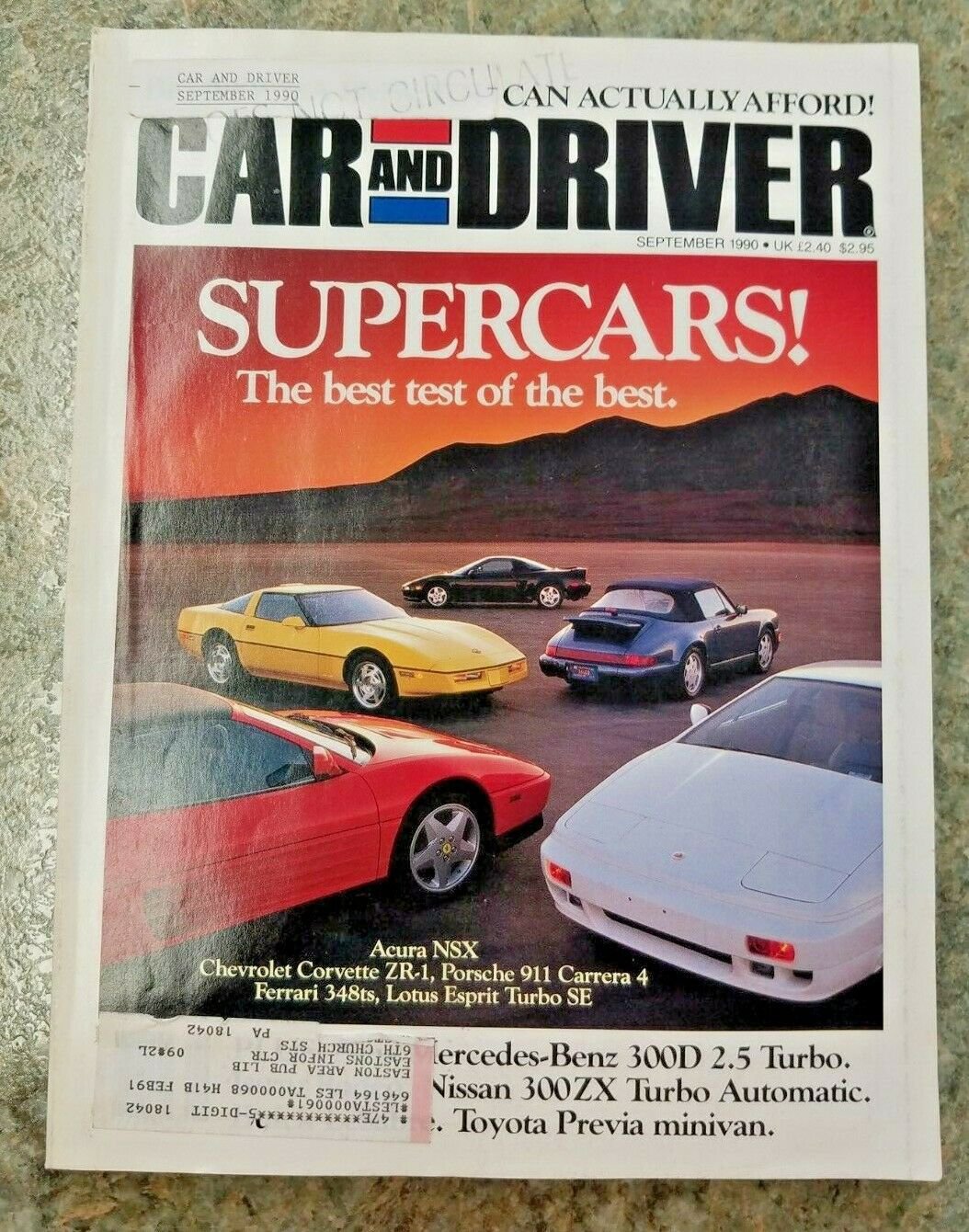 Car And Driver Magazine September 1990 Issue Car and driver magazine september 1990 issue