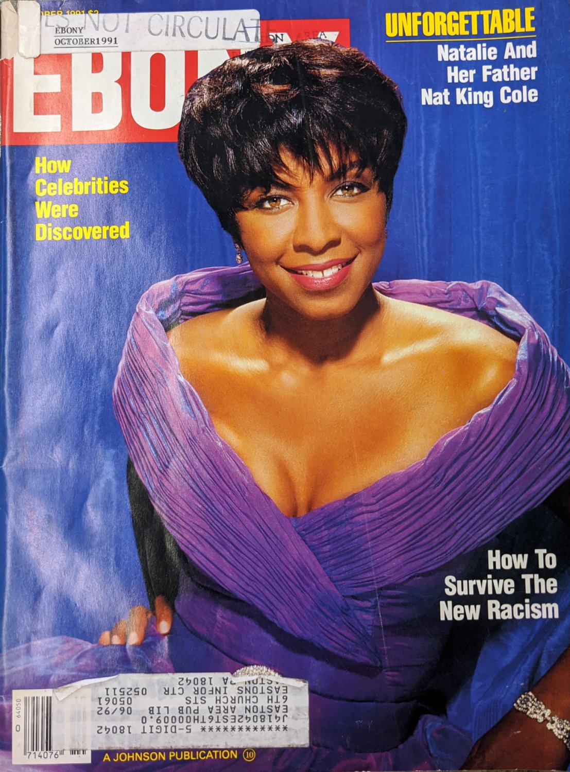 EBONY MAGAZINE OCTOBER 1991 - NATALIE KING COLE COVER