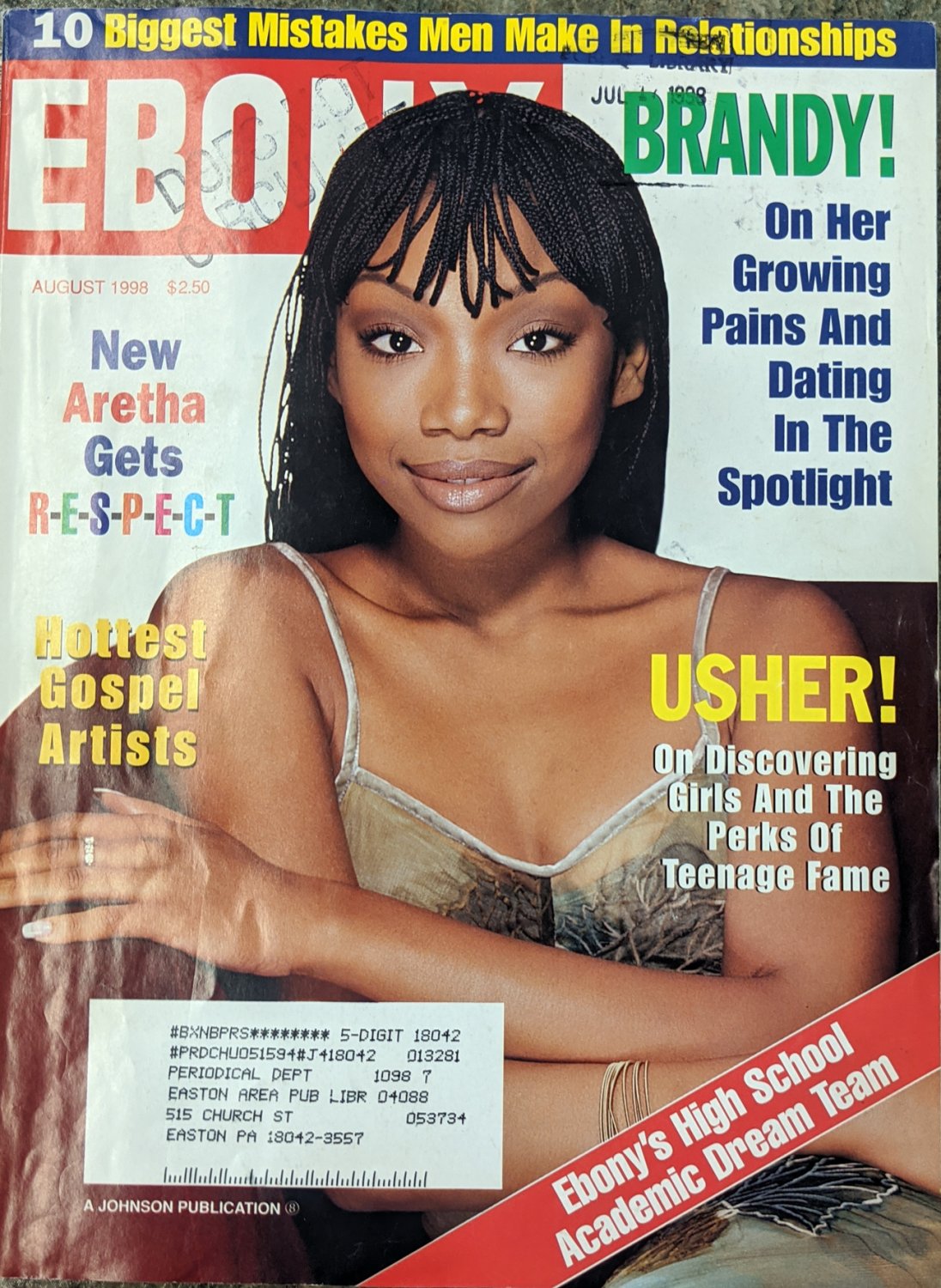 Ebony magazine august 1998 - brandy cover.