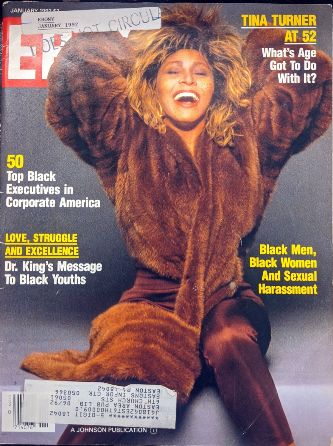 Ebony Magazine January Tina Turner At Cover