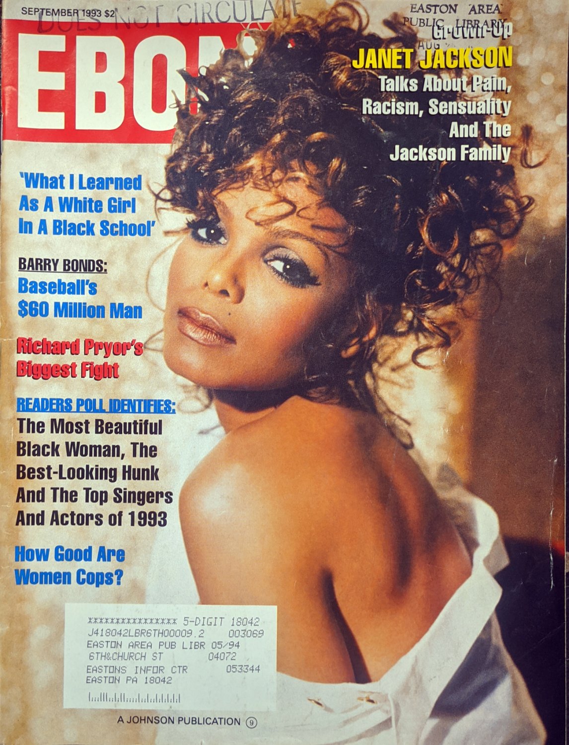 Ebony magazine september 1993 - janet jackson cover.