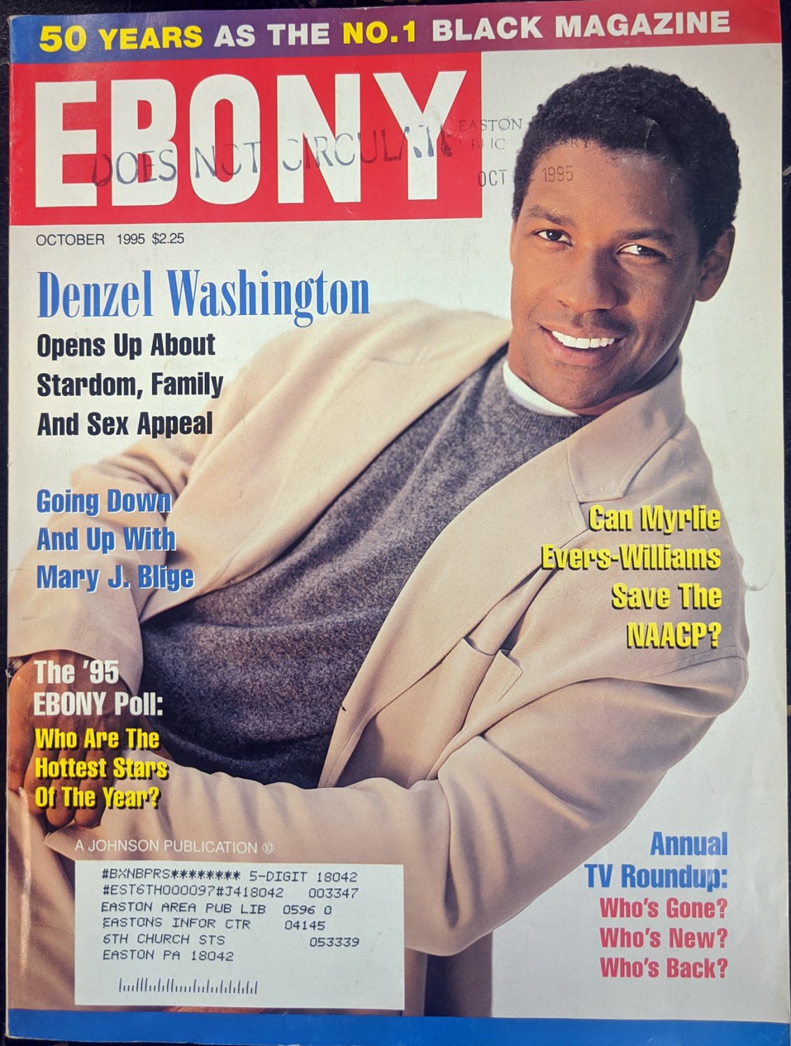 Ebony magazine october 1995 - denzel washington cover.