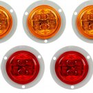 TRUCK-LITE 30386Y 30386R LED Marker Lamp Yellow Red 6 Diode Set of 5