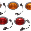 TRUCK-LITE 30091Y 30091R LED Marker Lamp Kit Yellow Red 6 Diode Set of 5