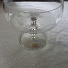 Vintage Romania Crystal Clear Large Pedestal Compote Bowl w/ Etched Flowers