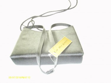 BNWT La Regale Small Black Satin Finish Evening Bag Made in China, 3 sections