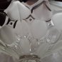 Vintage Large Crystal Fan Fluted Centerpiece Bowl, Frosted Leaves, Elegant NICE