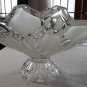 Vintage Large Crystal Fan Fluted Centerpiece Bowl, Frosted Leaves, Elegant NICE