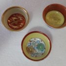 Lot of 3 Vintage Hand Painted Kutani Ware Porcelain Japanese Sake Cups,Gold Gilt