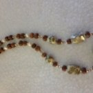 VTG Very Nice Wood and White Stone Bead Hand Painted 20 inch Necklace, Unmarked