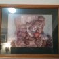 Janet Kruskamp Double Matted & Framed "Lounging Around" Art Print 18.5 x 22.5