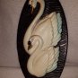 Vintage 1965 Miller Studio Inc. Swan Chalk Ware Wall Plaques White, Blue & Black