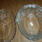 Set of 2 Vintage Mikasa Holiday Bells Oval Glass Serving Dishes Basket & Plate