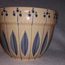2001 Tender Heart Treasures Leaf Stoneware Pottery Crock Oven Safe Blue & Beige