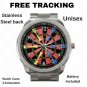 Unique Colorful Dartboard Unisex Sport Metal Watch