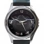 Chrysler Steering Wheel Unisex Round Metal Watch-Leather Band