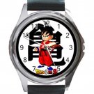 Dragonball Goku Unisex Round Metal Watch-Leather Band