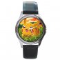 Pokemon Pikachu Unisex Round Metal Watch-Leather Band