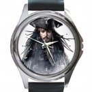 Johnny Depp Pirates Unisex Round Metal Watch-Leather Band