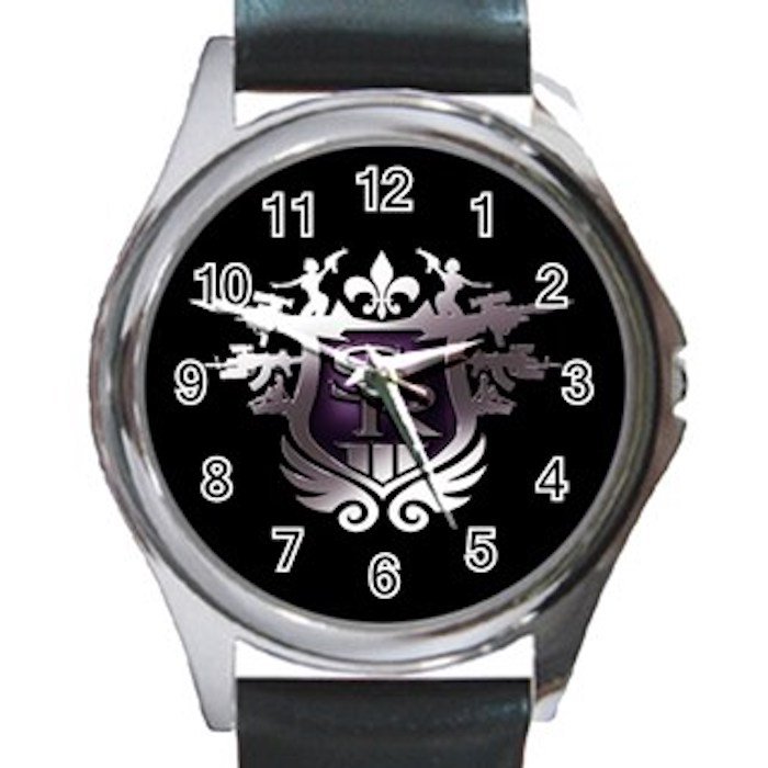Saints Row Logo Unisex Round Metal Watch-Leather Band