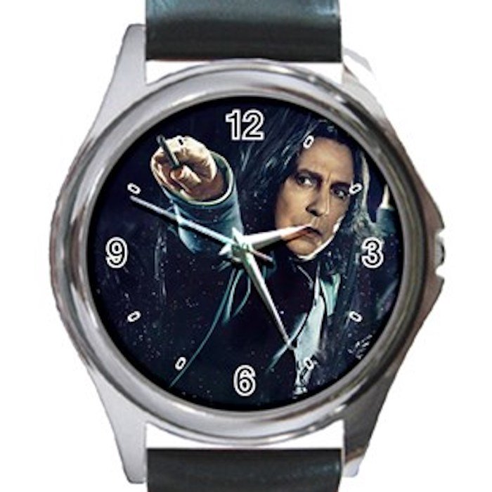 Harry Potter Professor Snape Unisex Round Metal Watch-Leather Band