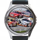 Nadscar Racing Unisex Round Metal Watch-Leather Band