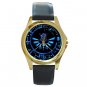 Legend Of Zelda Blue Logo Unisex Round Gold Metal Watch-Leather Band